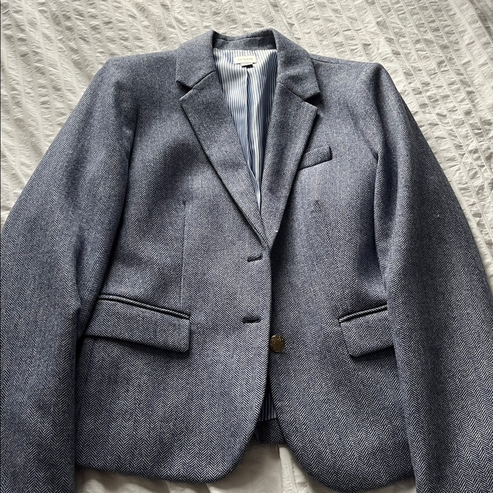 J. Crew Women's Blue Blazer with Gold Buttons